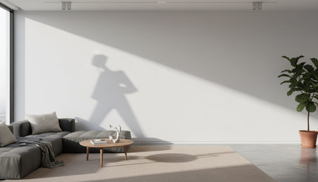 Clean Interior Room Scene Background for Creative Designの写真素材