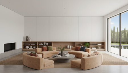 Clean Interior Room Scene Background for Creative Design