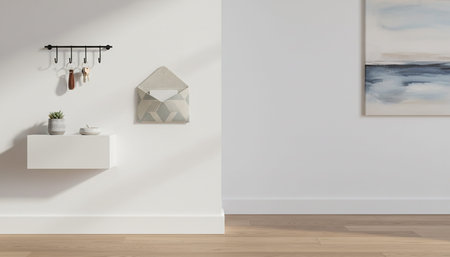 Clean Interior Room Scene Background for Creative Designの写真素材