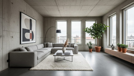 Modern Indoor Interior Space Background Photo for Creative Designの写真素材