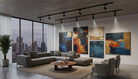 Modern Indoor Interior Space Background Photo for Creative Design