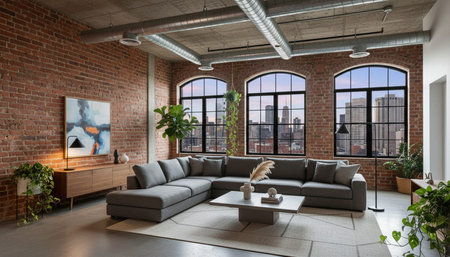 Modern Indoor Interior Space Background Photo for Creative Designの写真素材