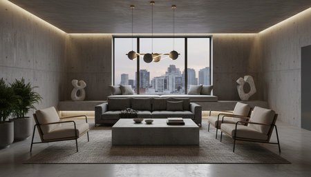 Modern Indoor Interior Space Background Photo for Creative Design