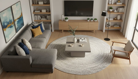 Modern Indoor Interior Space Background Photo for Creative Design