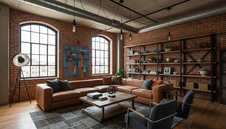 Modern Indoor Interior Space Background Photo for Creative Design