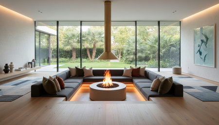 Modern Indoor Interior Space Background Photo for Creative Design
