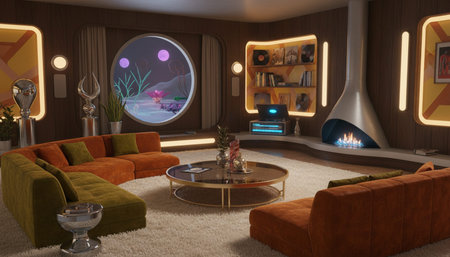 Modern Indoor Interior Space Background Photo for Creative Design