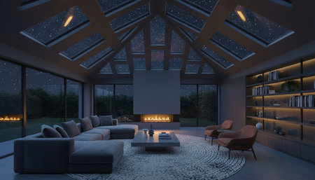 Modern Indoor Interior Space Background Photo for Creative Design