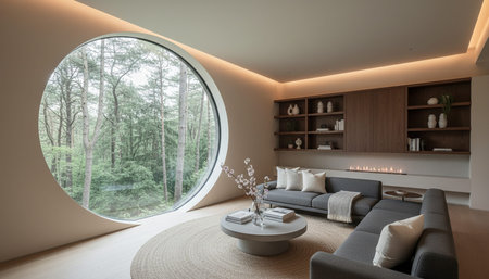 Modern Indoor Interior Space Background Photo for Creative Design