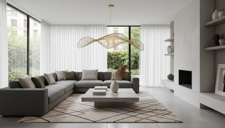Modern Indoor Interior Space Background Photo for Creative Design