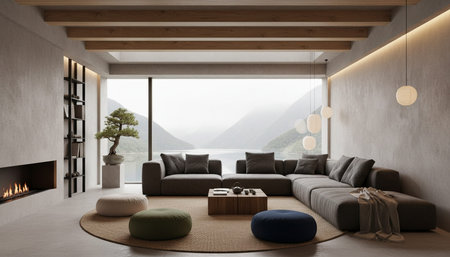 Modern Indoor Interior Space Background Photo for Creative Design