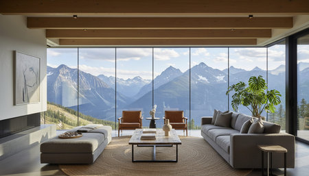 Modern Indoor Interior Space Background Photo for Creative Design