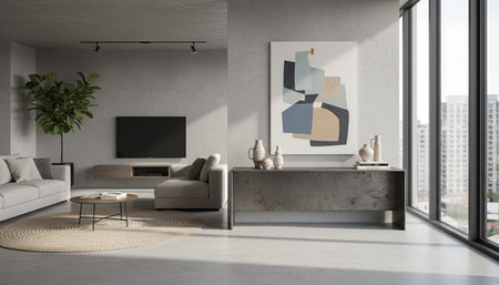 Modern Indoor Interior Space Background Photo for Creative Design