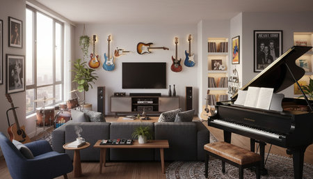 Modern Indoor Interior Space Background Photo for Creative Designの写真素材