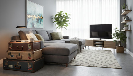 Modern Indoor Interior Space Background Photo for Creative Design