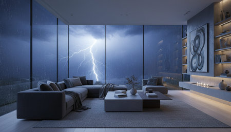 Modern Indoor Interior Space Background Photo for Creative Design