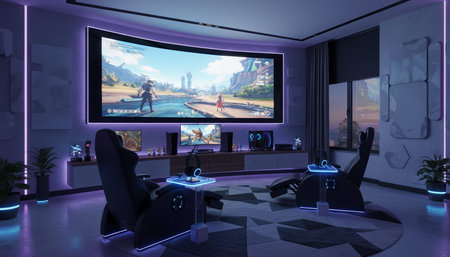 Modern Indoor Interior Space Background Photo for Creative Design