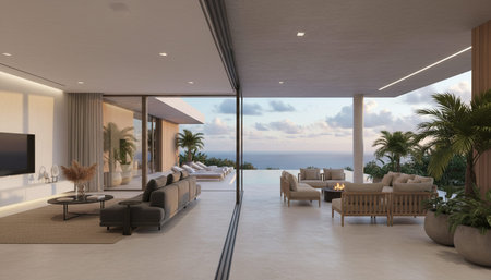 Modern Indoor Interior Space Background Photo for Creative Design