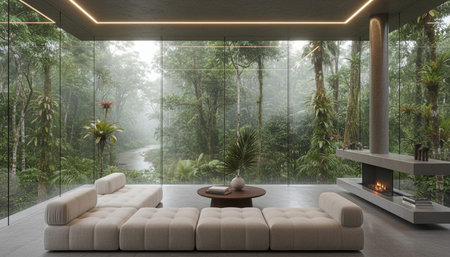 Modern Indoor Interior Space Background Photo for Creative Design