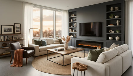 Modern Indoor Interior Space Background Photo for Creative Design