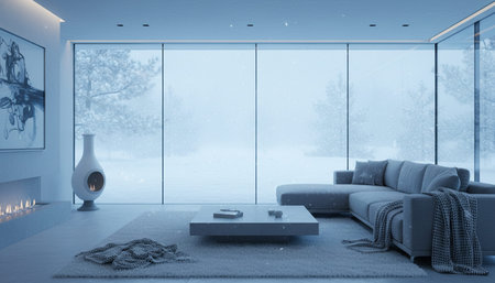 Modern Indoor Interior Space Background Photo for Creative Design