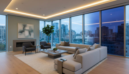 Modern Indoor Interior Space Background Photo for Creative Design