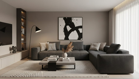 Modern Indoor Interior Space Background Photo for Creative Design