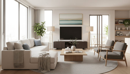 Modern Indoor Interior Space Background Photo for Creative Design