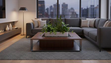 Modern Indoor Interior Space Background Photo for Creative Design
