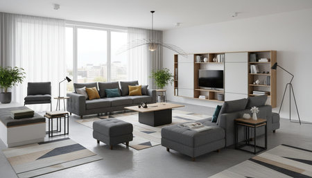 Modern Indoor Interior Space Background Photo for Creative Design