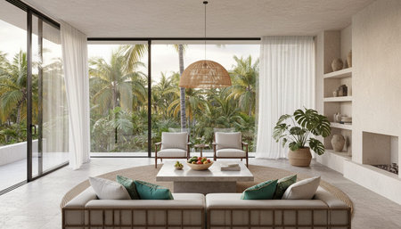 Modern Indoor Interior Space Background Photo for Creative Design