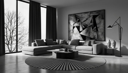 Modern Indoor Interior Space Background Photo for Creative Design