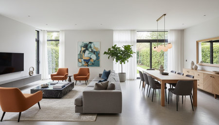 Modern Indoor Interior Space Background Photo for Creative Design