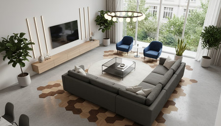 Modern Indoor Interior Space Background Photo for Creative Design