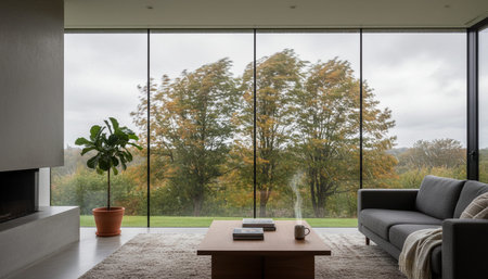 Modern Indoor Interior Space Background Photo for Creative Design