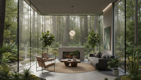Modern Indoor Interior Space Background Photo for Creative Design