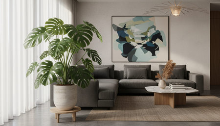 Modern Indoor Interior Space Background Photo for Creative Design