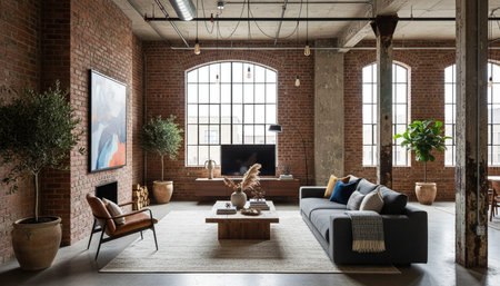 Modern Indoor Interior Space Background Photo for Creative Designの写真素材