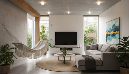 Modern Indoor Interior Space Background Photo for Creative Design