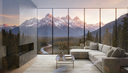 Modern Indoor Interior Space Background Photo for Creative Design
