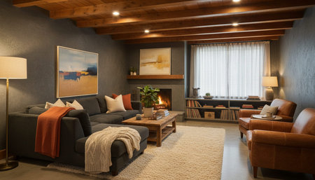 Modern Indoor Interior Space Background Photo for Creative Design