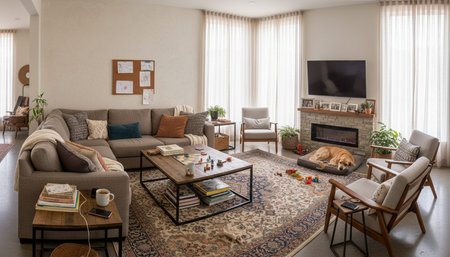 Modern Indoor Interior Space Background Photo for Creative Designの写真素材