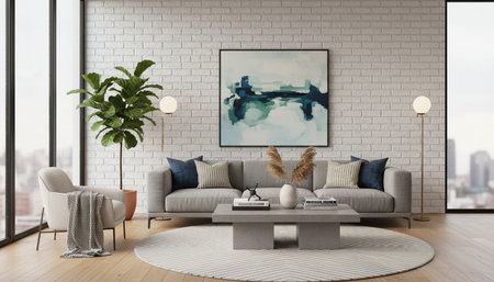Modern Indoor Interior Space Background Photo for Creative Design