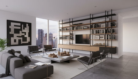 Modern Indoor Interior Space Background Photo for Creative Design