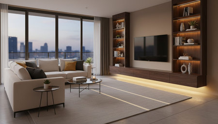 Modern Indoor Interior Space Background Photo for Creative Design