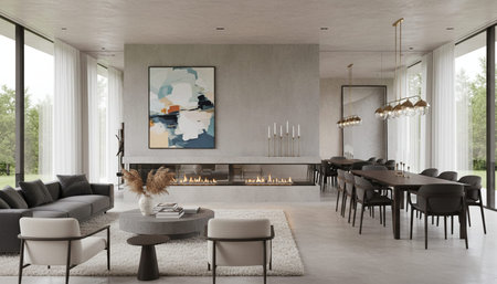 Modern Indoor Interior Space Background Photo for Creative Design