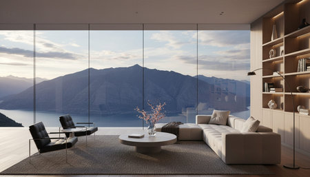 Modern Indoor Interior Space Background Photo for Creative Design