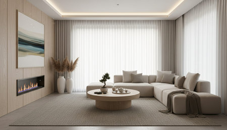 Modern Indoor Interior Space Background Photo for Creative Design