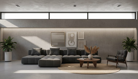 Modern Indoor Interior Space Background Photo for Creative Design