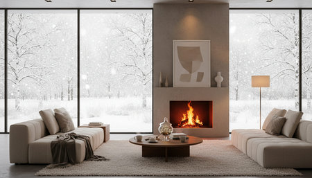 Modern Indoor Interior Space Background Photo for Creative Designの写真素材